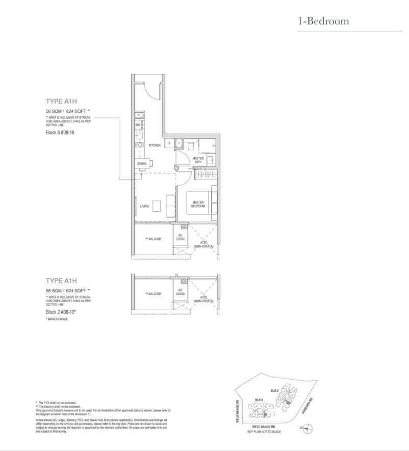 Mayfair Modern 1 Bedroom Floor Plan 2